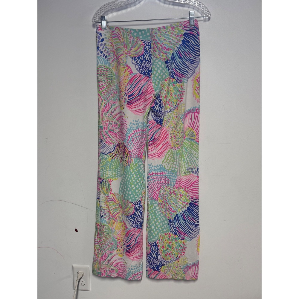 Lilly Pulitzer Womens Small Multi Color Abstract Print Knit Straight Leg Pants